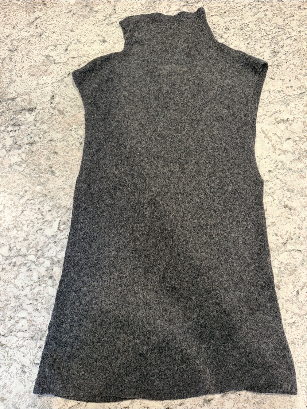 Abercrombie & Fitch Charcoal Gray Merino Wool BlendSleeveless Turtleneck Sweater